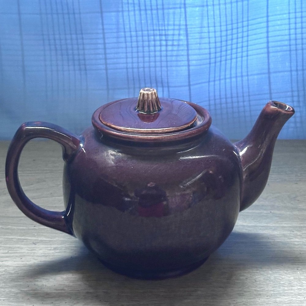 Glossy Purple Ceramic Teapot